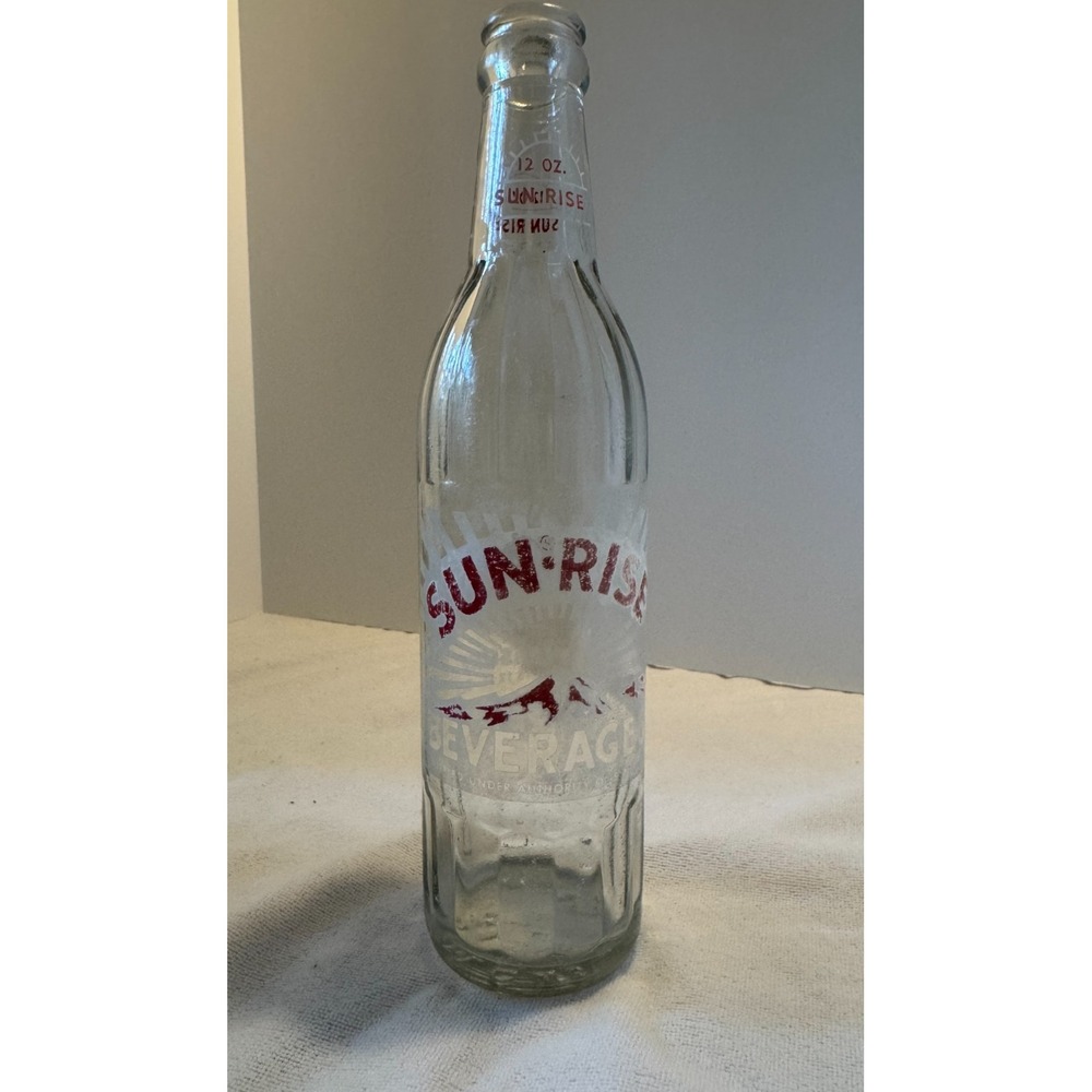 Vintage Sunrise Beverages Soda Pop Bottle 12oz Coca-Cola 1960s-1970s